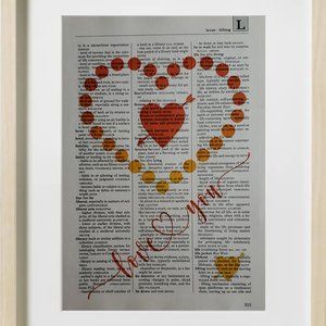 Love You - Dictionary PRINT Art Wall Decor Hanging Poster Home